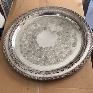 Silver plated serving tray